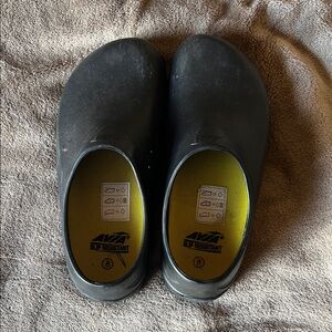 Avia Black Clogs with Yellow Insole